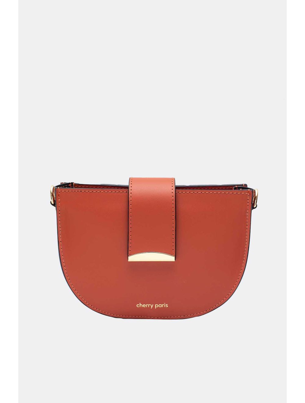 tom&eva Sac Porté Croisé en Croûte Cuir Vachette Lisse 4077 TIGUIDA-Rouille