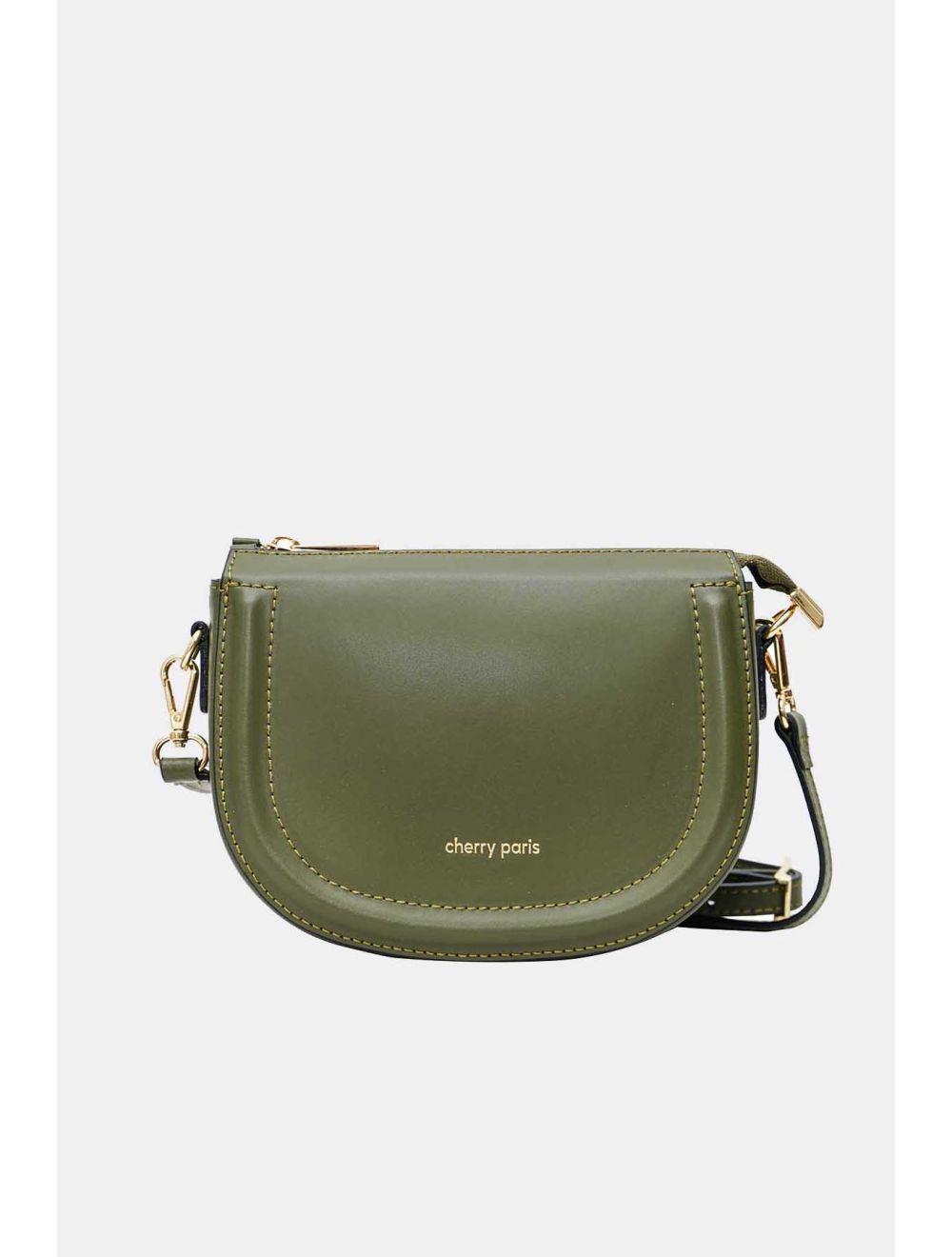 Tom&eva Sac Porté Croisé En Croûte Cuir Vachette Lisse 4096 TINA-Kaki