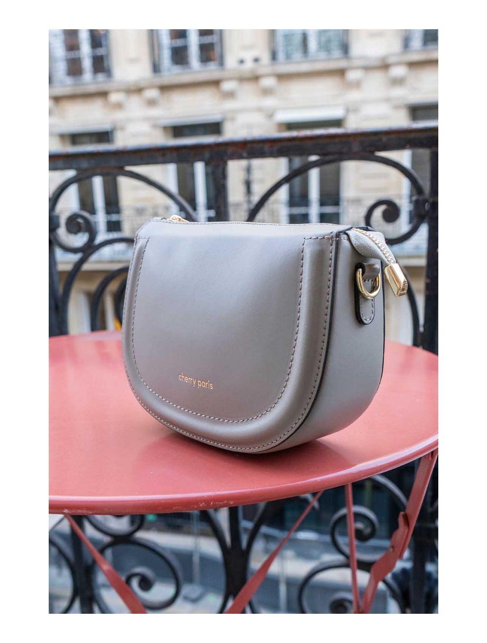 Tom&eva Sac Porté Croisé En Croûte Cuir Vachette Lisse 4096 TINA-Taupe