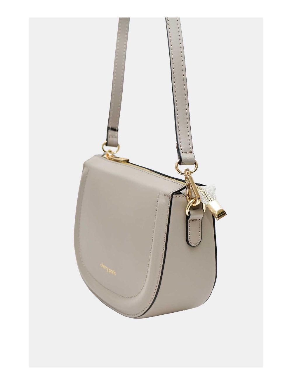 Tom&eva Sac Porté Croisé En Croûte Cuir Vachette Lisse 4096 TINA-Taupe