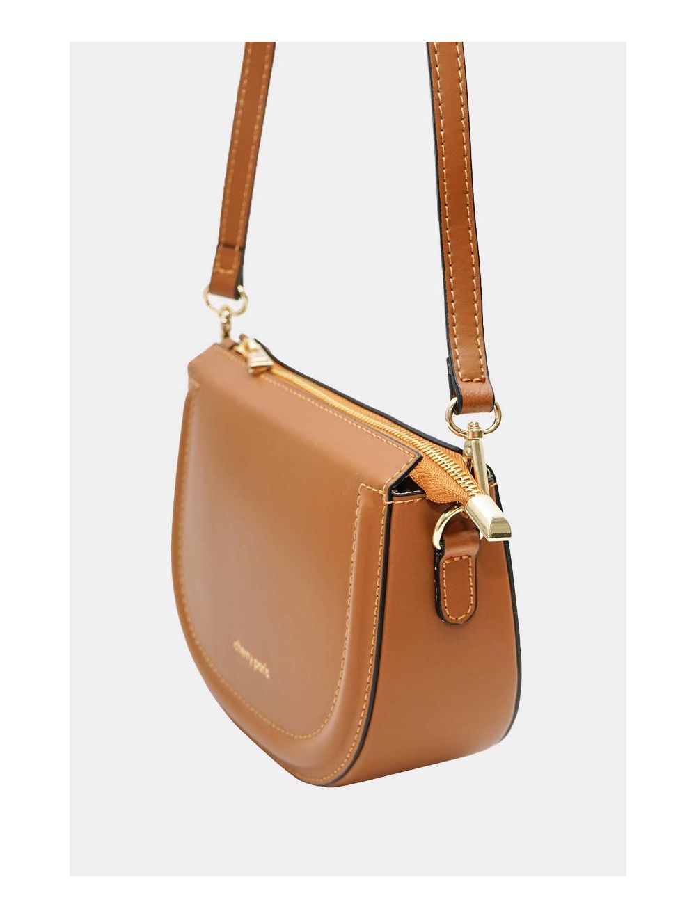 Tom&eva Sac Porté Croisé En Croûte Cuir Vachette Lisse 4096 TINA-Camel