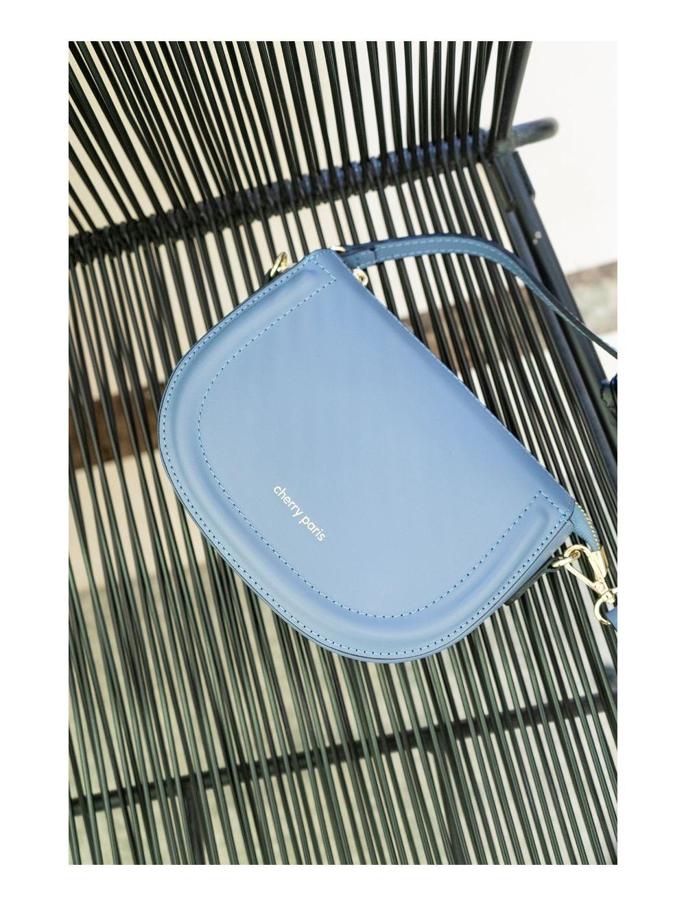 Tom&eva Sac Porté Croisé En Croûte Cuir Vachette Lisse 4096 TINA-Bleu