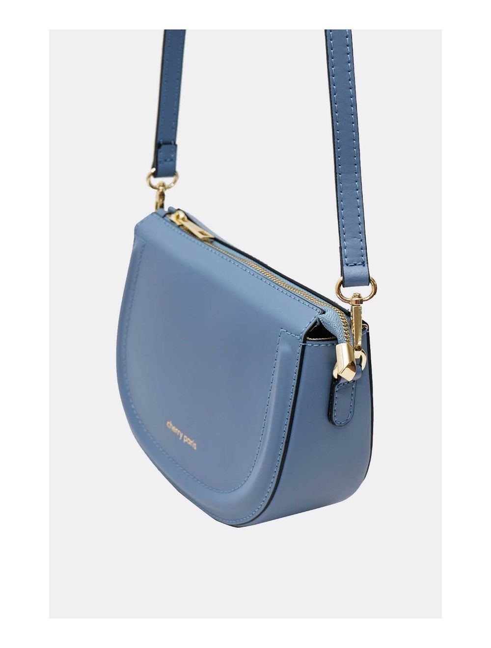 Tom&eva Sac Porté Croisé En Croûte Cuir Vachette Lisse 4096 TINA-Bleu