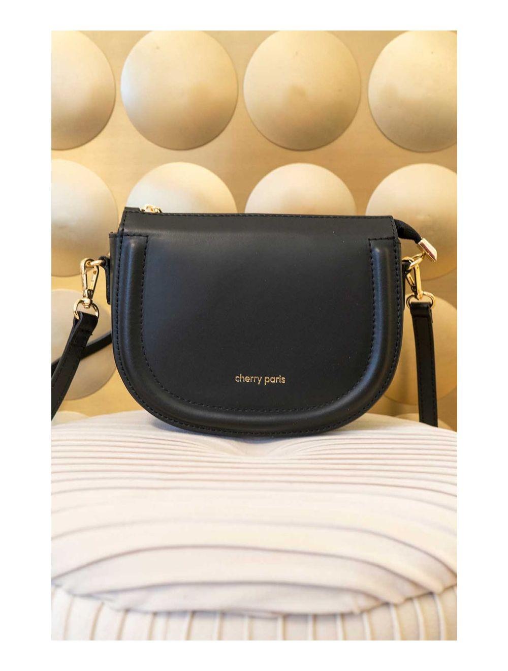 Tom&eva Sac Porté Croisé En Croûte Cuir Vachette Lisse 4096 TINA-Noir