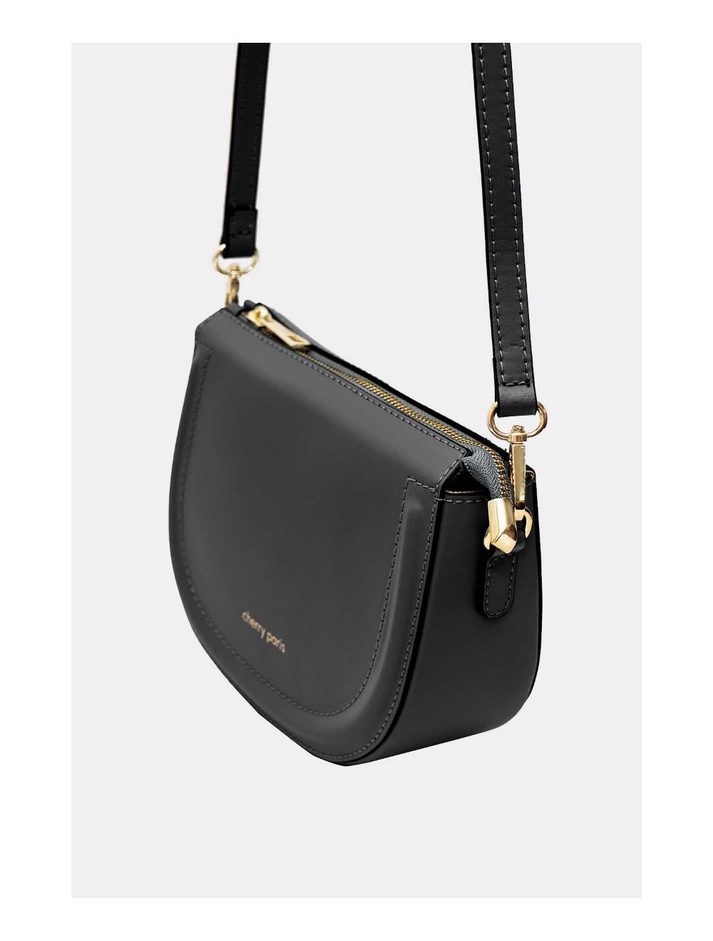 Tom&eva Sac Porté Croisé En Croûte Cuir Vachette Lisse 4096 TINA-Noir