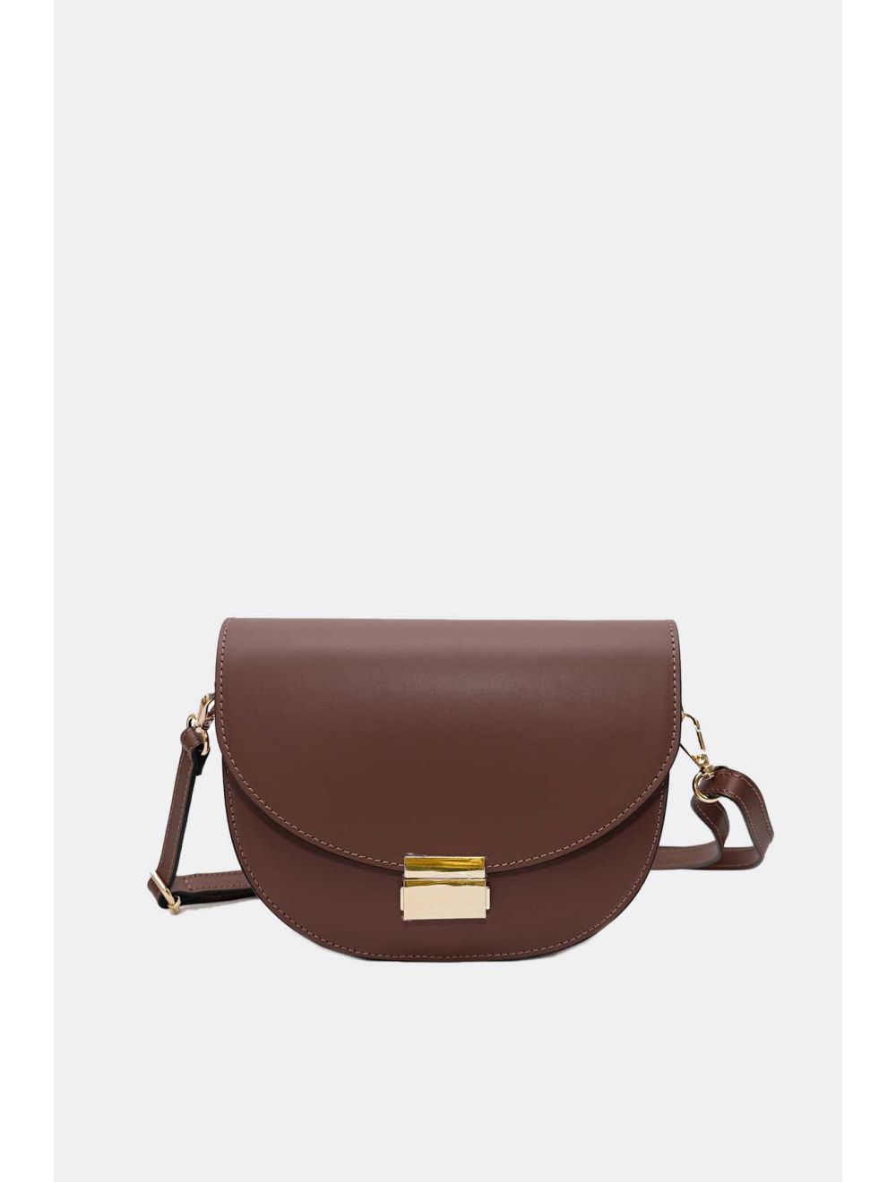 Tom&eva Sac Porté Croisé En Croûte Cuir Vachette Lisse 4125 AVRIL-MARRON