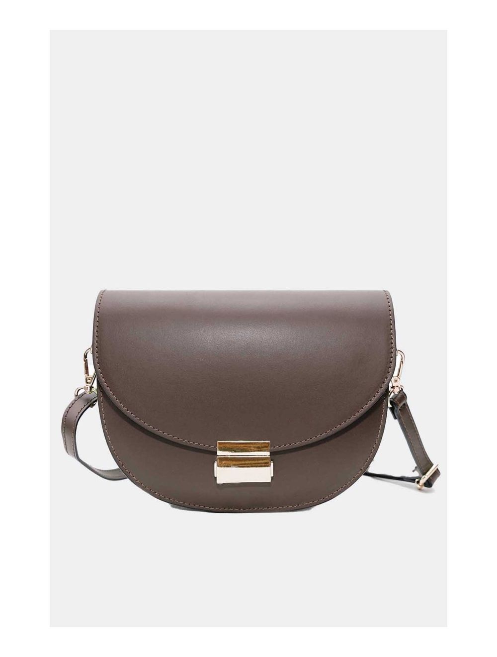 Tom&eva Sac Porté Croisé En Croûte Cuir Vachette Lisse 4125 AVRIL-Taupe