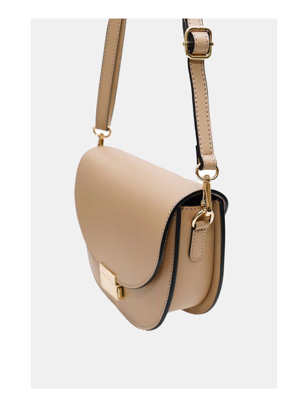 Tom&eva Sac Porté Croisé En Croûte Cuir Vachette Lisse 4125 AVRIL-Sable