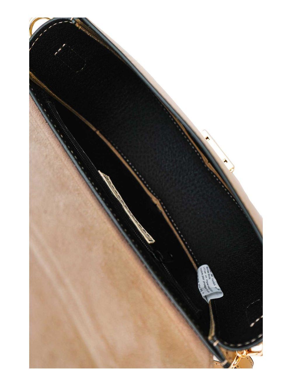 tom&eva Sac Porté Croisé en Croûte Cuir Vachette Lisse 4125 AVRIL-Sable