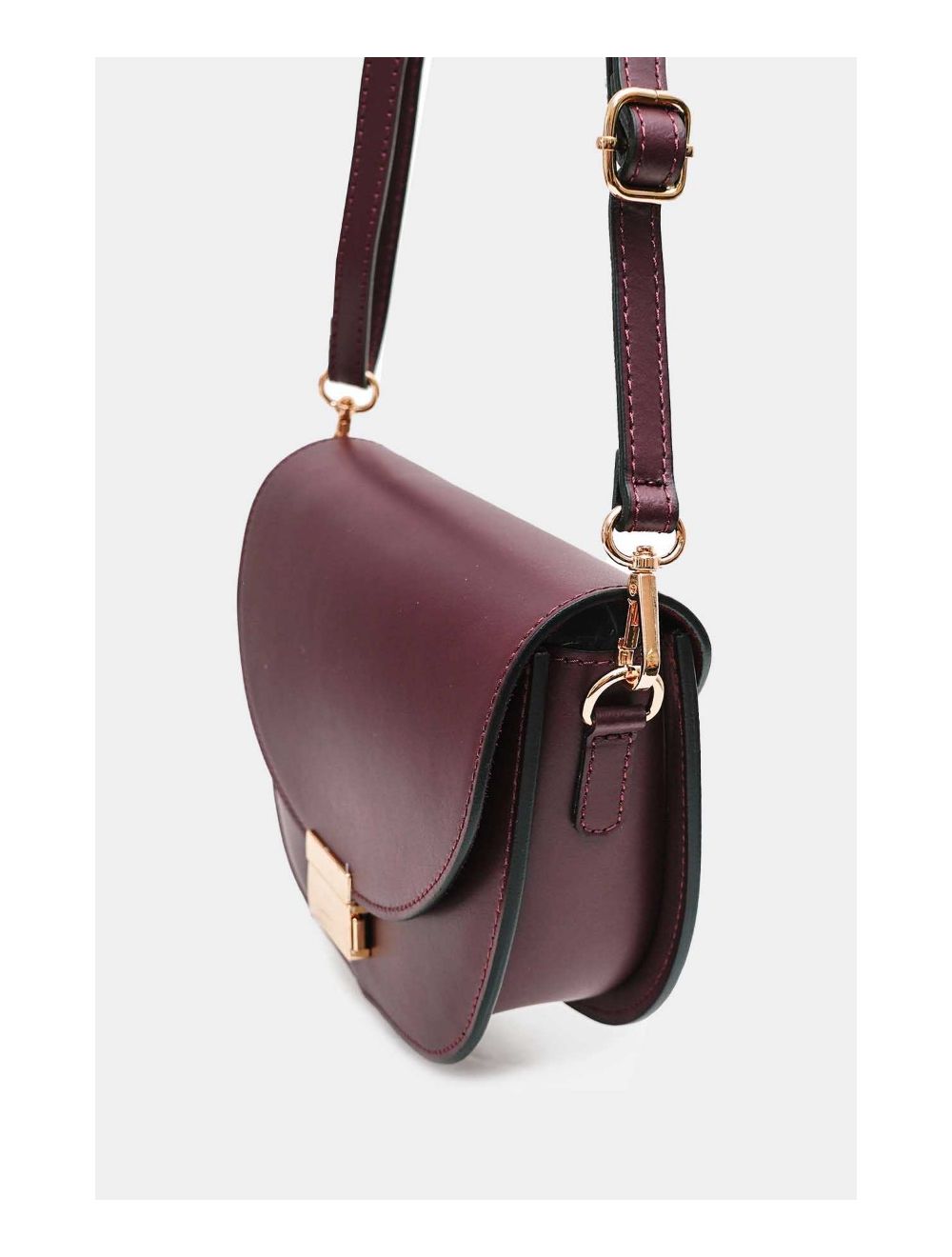 Tom&eva Sac Porté Croisé En Croûte Cuir Vachette Lisse 4125 AVRIL-Bordeaux