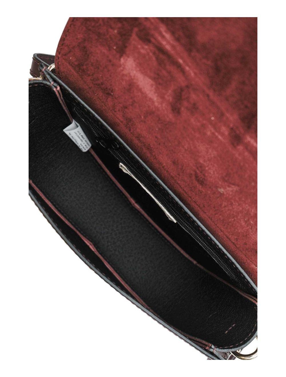 tom&eva Sac Porté Croisé en Croûte Cuir Vachette Lisse 4125 AVRIL-Bordeaux