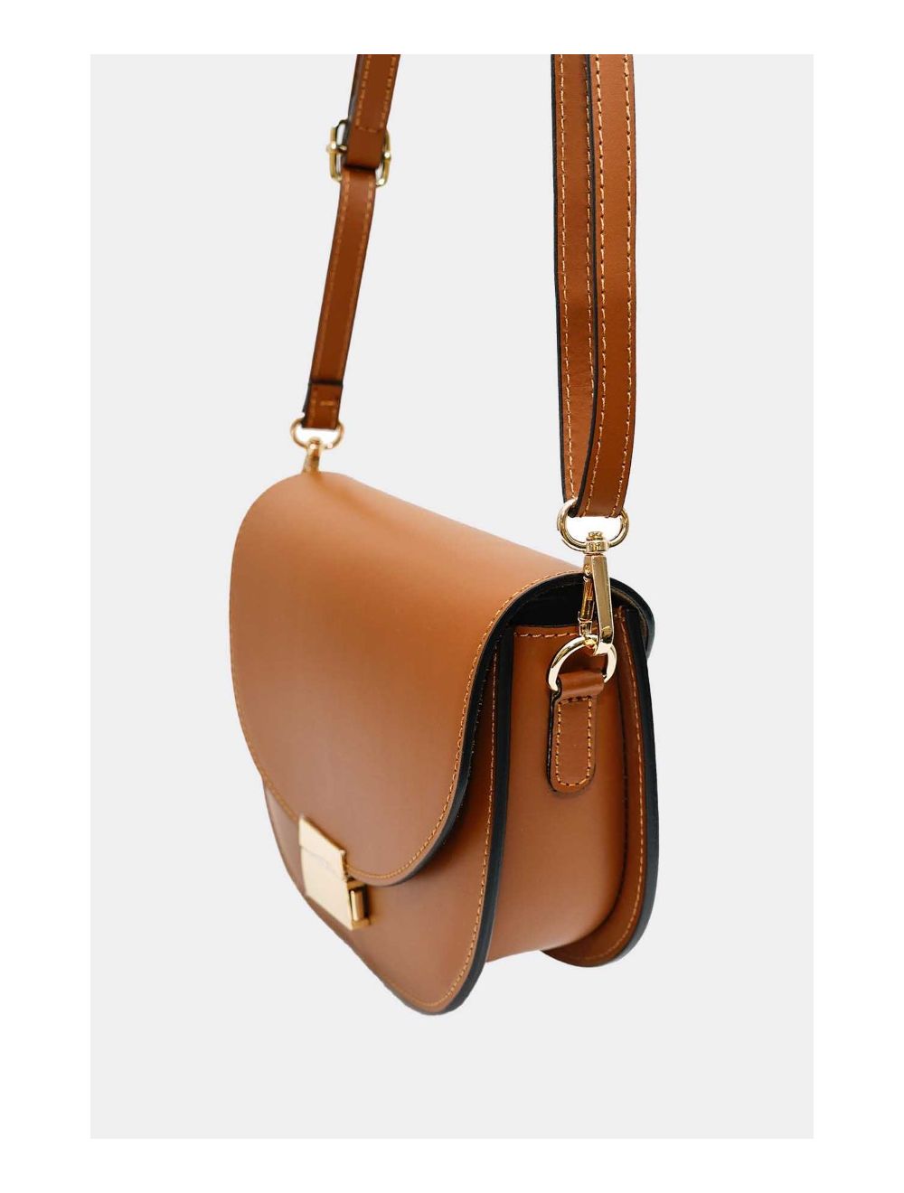 Tom&eva Sac Porté Croisé En Croûte Cuir Vachette Lisse 4125 AVRIL-Camel