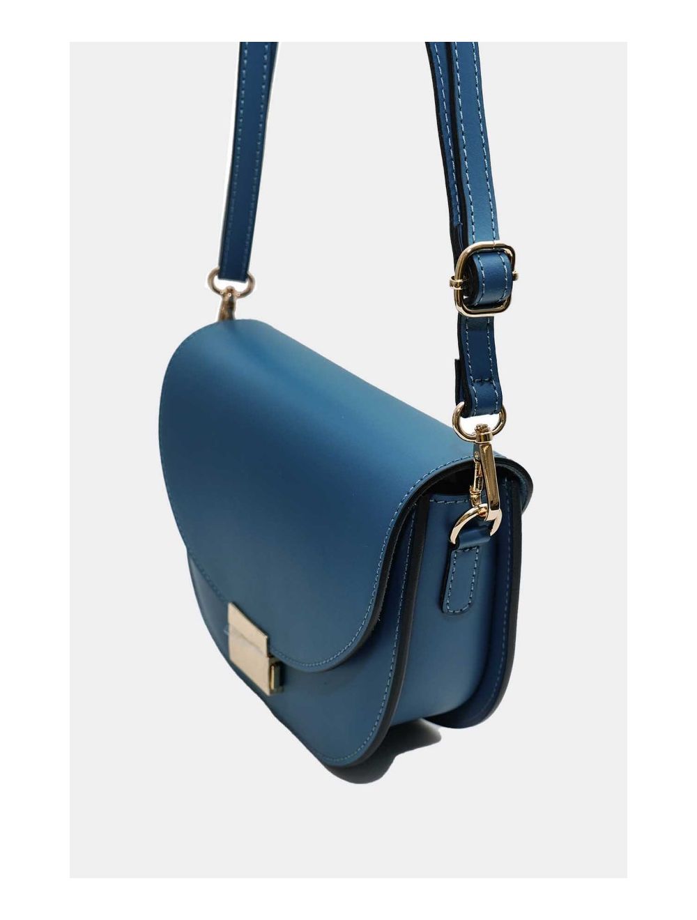 Tom&eva Sac Porté Croisé En Croûte Cuir Vachette Lisse 4125 AVRIL-Petrole