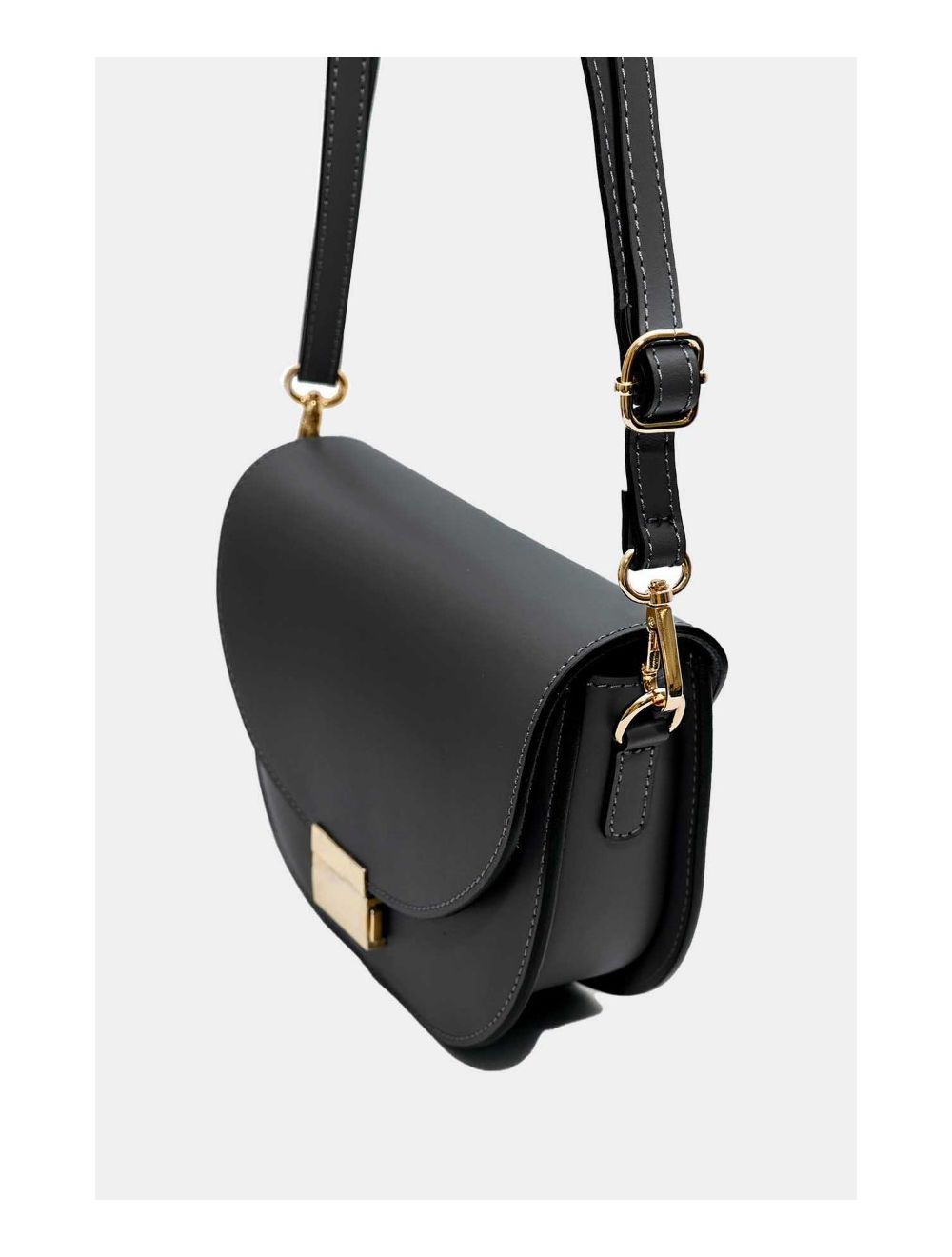 Tom&eva Sac Porté Croisé En Croûte Cuir Vachette Lisse 4125 AVRIL-Noir