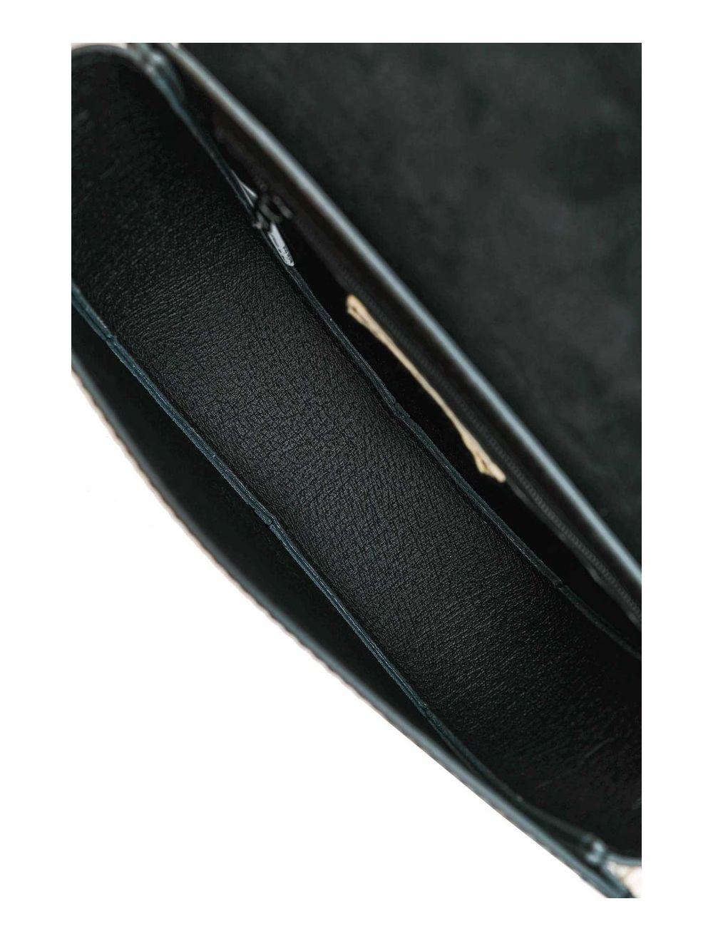 tom&eva Sac Porté Croisé en Croûte Cuir Vachette Lisse 4125 AVRIL-Noir