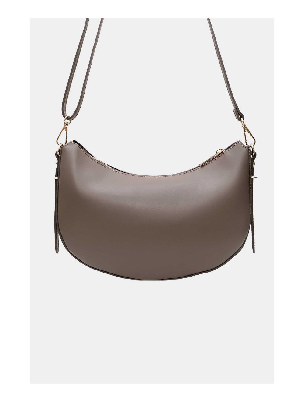 tom&eva Sac Porté Croisé en Croûte Cuir Vachette Lisse 4148 DAHLIA-Taupe