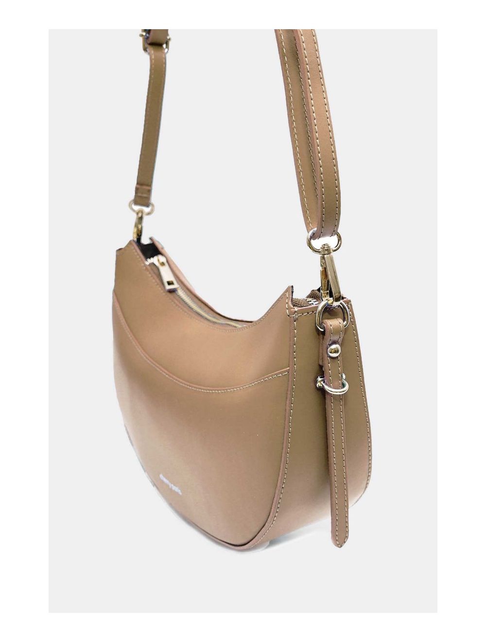Tom&eva Sac Porté Croisé En Croûte Cuir Vachette Lisse 4148 DAHLIA-Sable