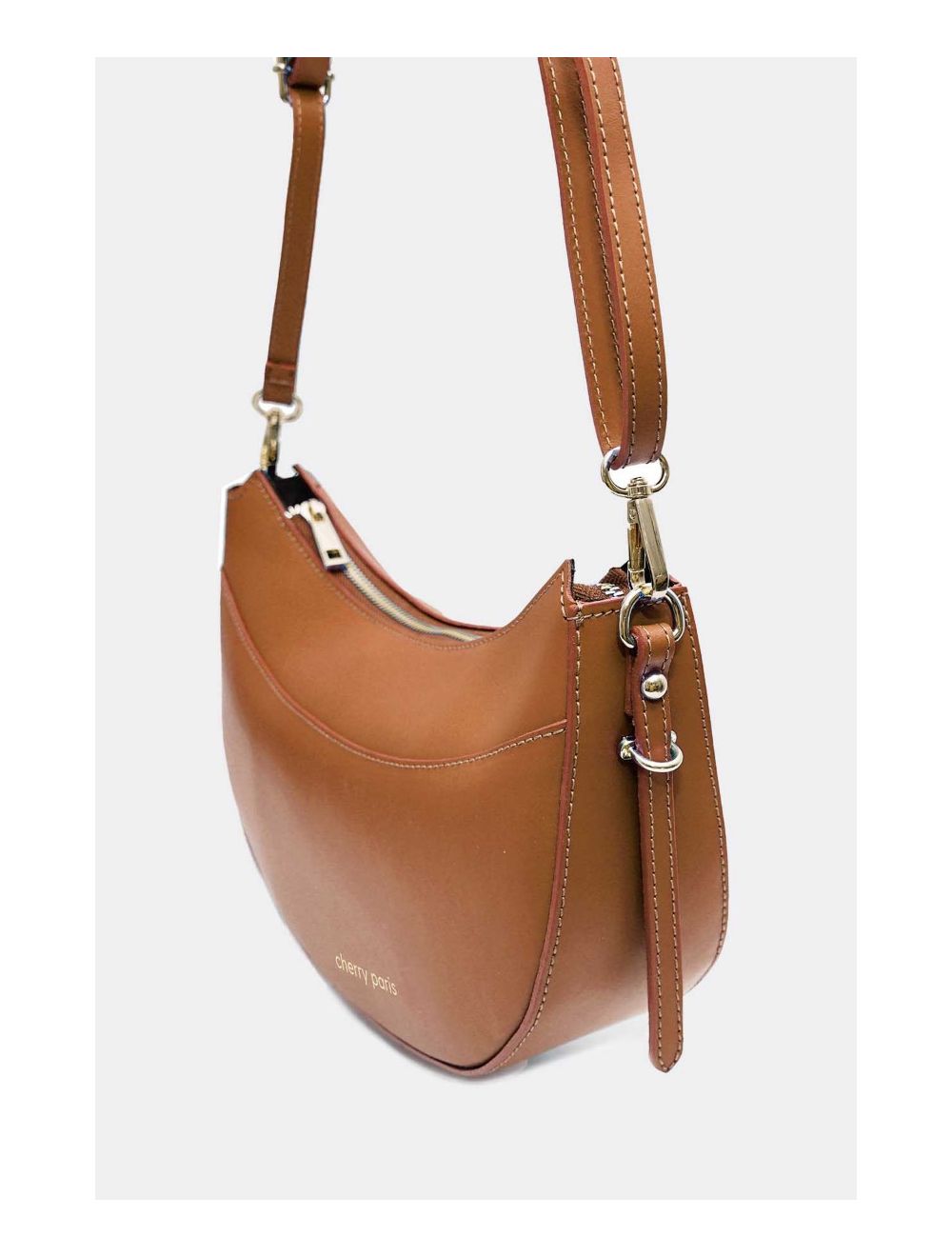 Tom&eva Sac Porté Croisé En Croûte Cuir Vachette Lisse 4148 DAHLIA-Camel