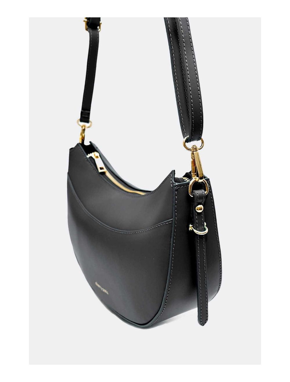 Tom&eva Sac Porté Croisé En Croûte Cuir Vachette Lisse 4148 DAHLIA-Noir