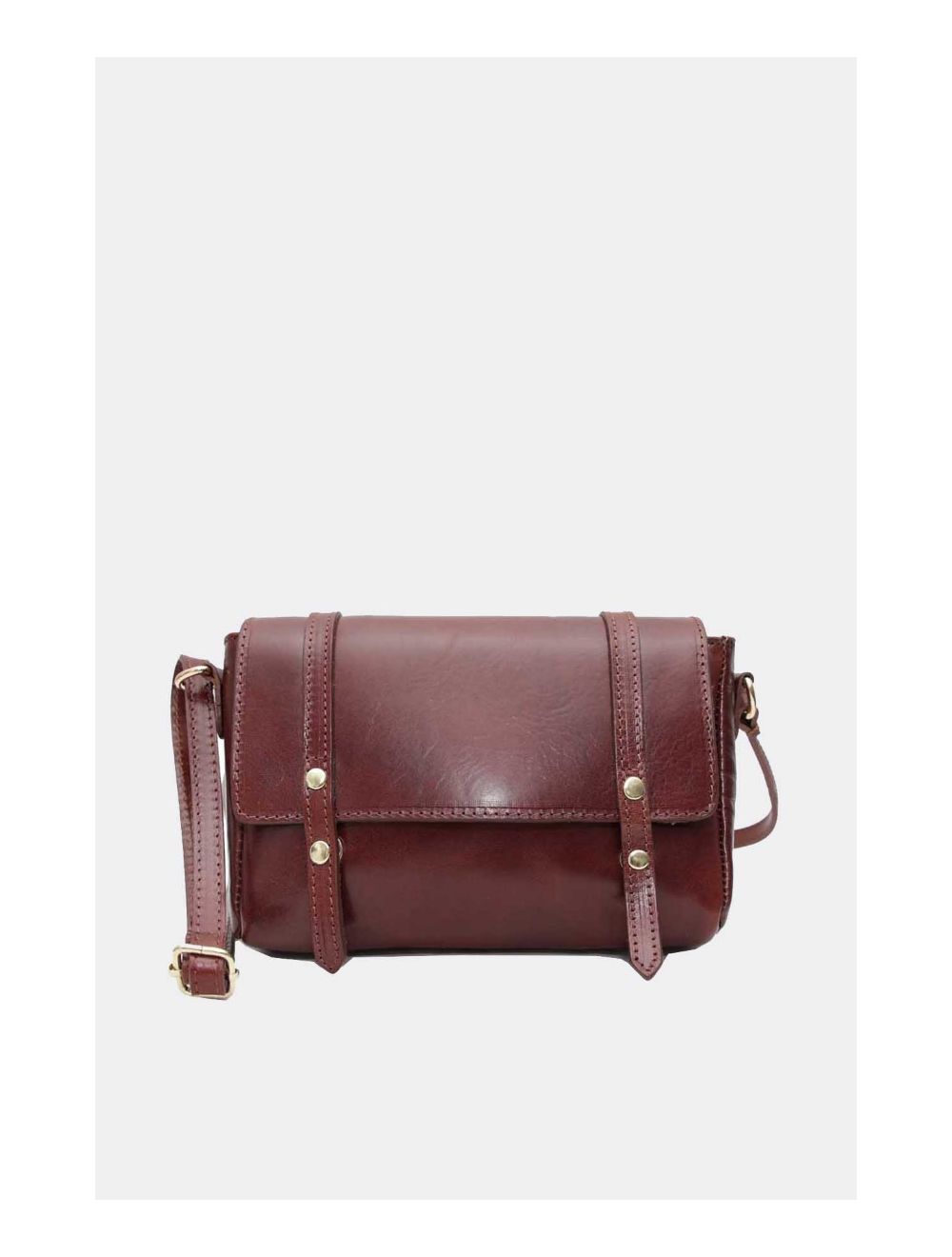 Tom&eva Sac Porté Croisé En Cuir De Vachette Collet 4128 YOUNA-Marron
