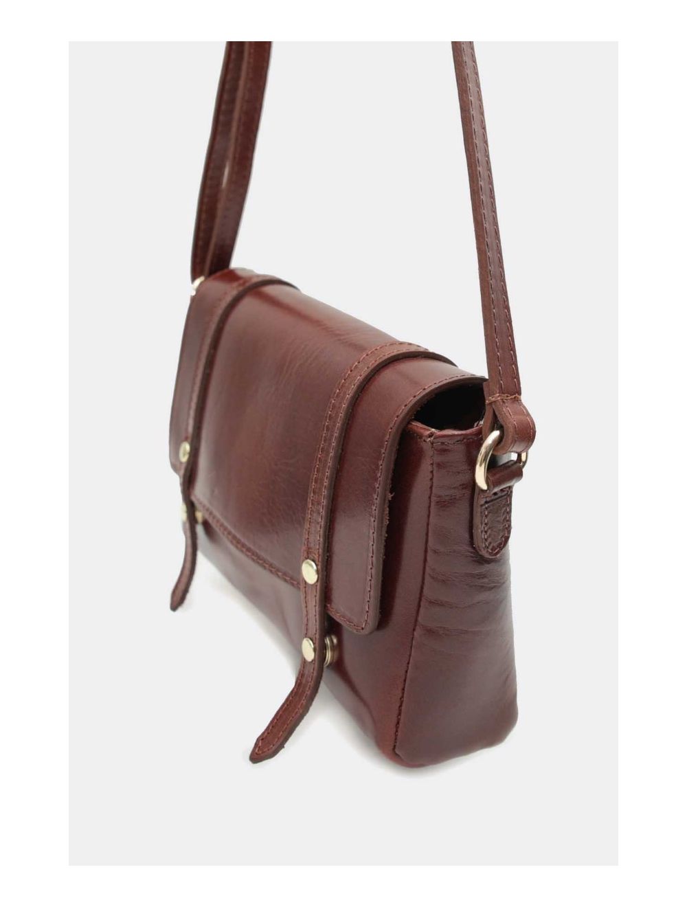 Tom&eva Sac Porté Croisé En Cuir De Vachette Collet 4128 YOUNA-Marron