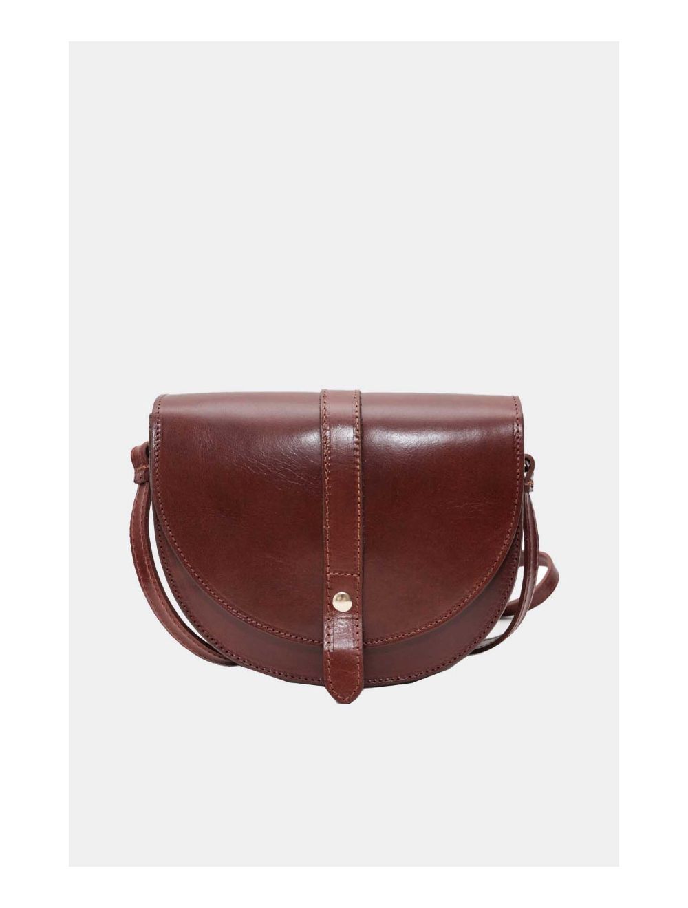 Tom&eva Sac Porté Croisé En Cuir De Vachette Collet 4129 DIVINE-Marron