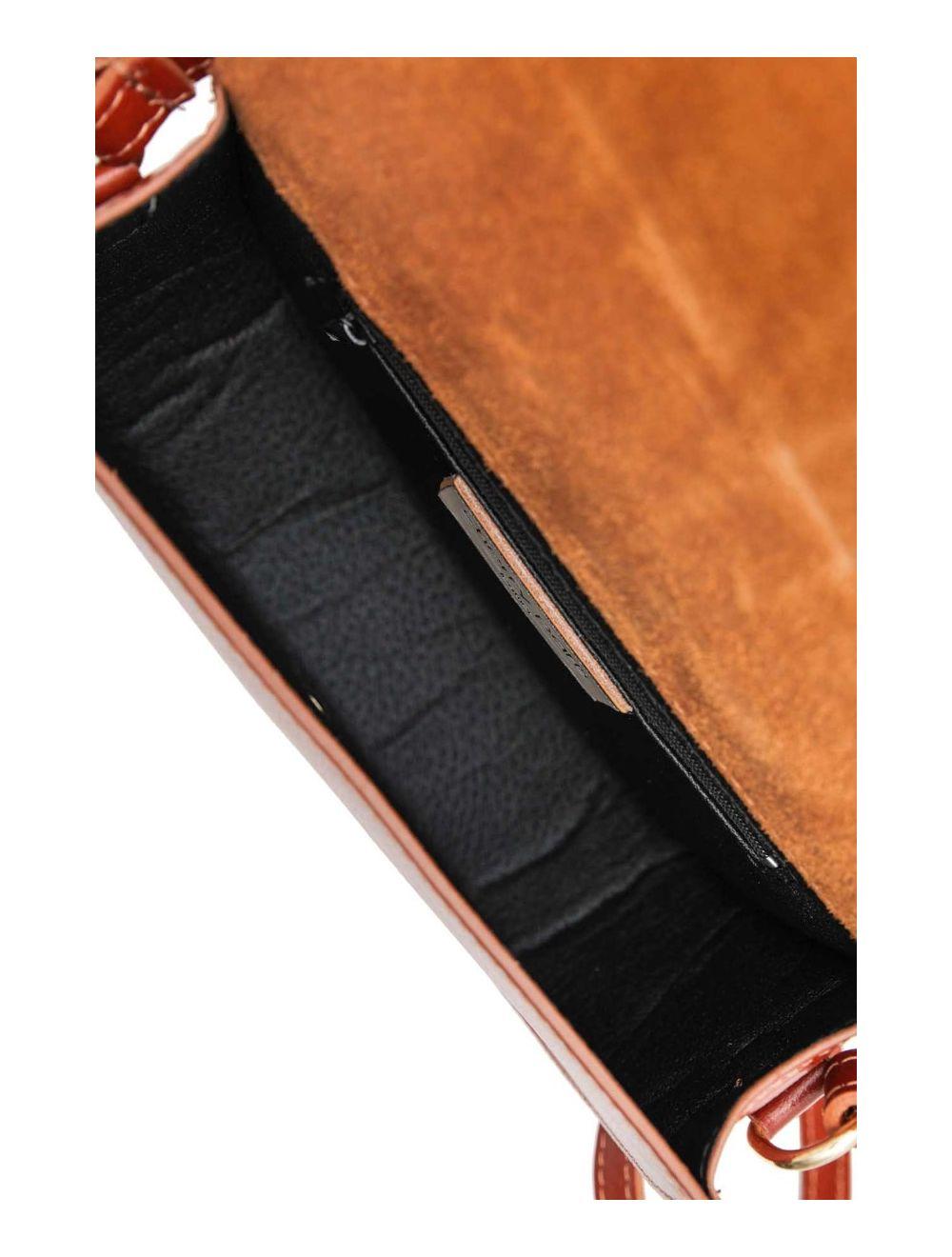 tom&eva Sac Porté Croisé En Cuir De Vachette Collet 4129 DIVINE-Camel