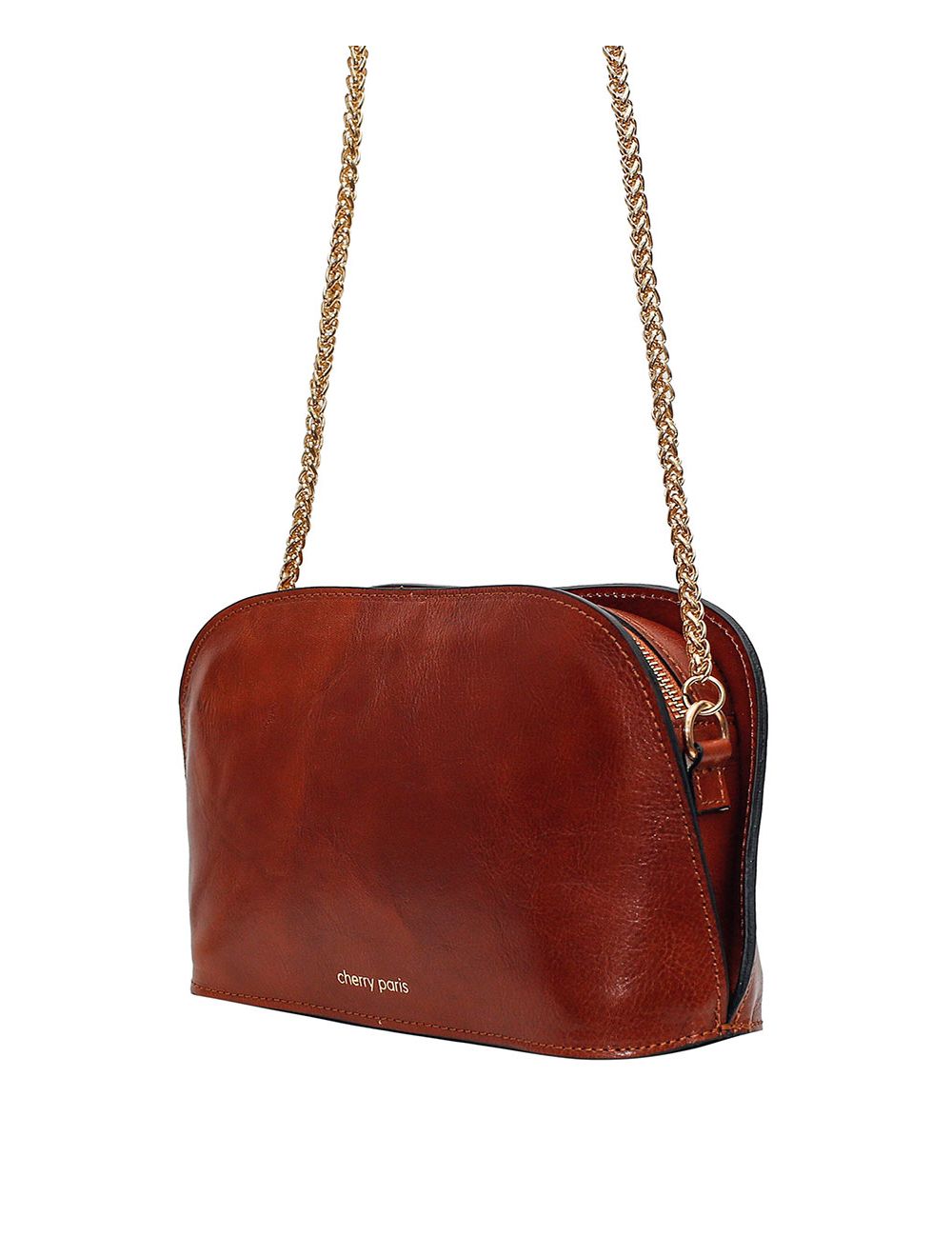Tom&eva Sac Porté Croisé En Cuir De Vachette Collet-DEBORA 4013 H-Marron