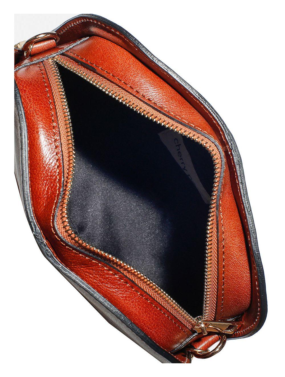 Tom&eva Sac Porté Croisé En Cuir De Vachette Collet-DEBORA 4013 H-Marron