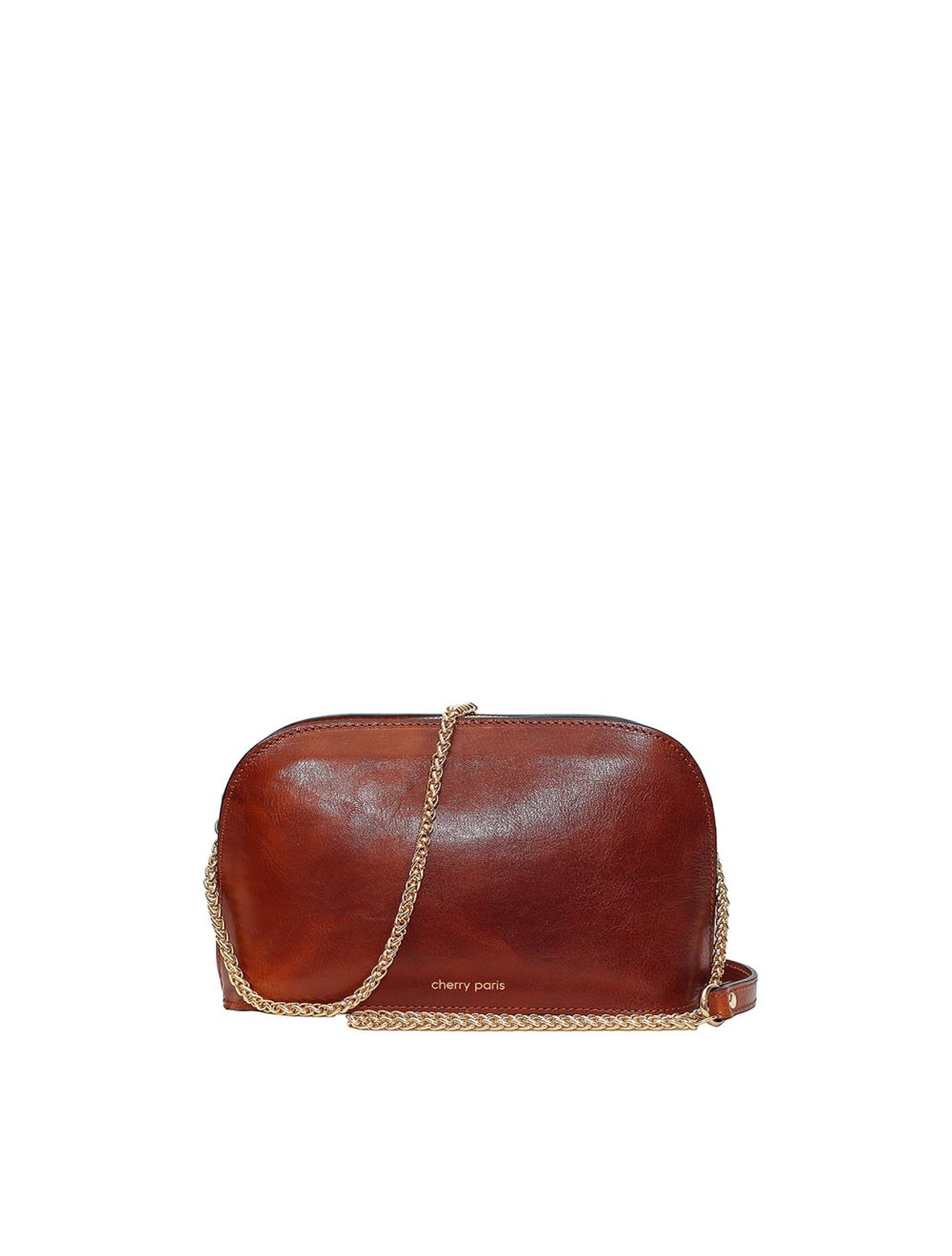 tom&eva Sac porté croisé en cuir de vachette collet-DEBORA 4013 H-Marron