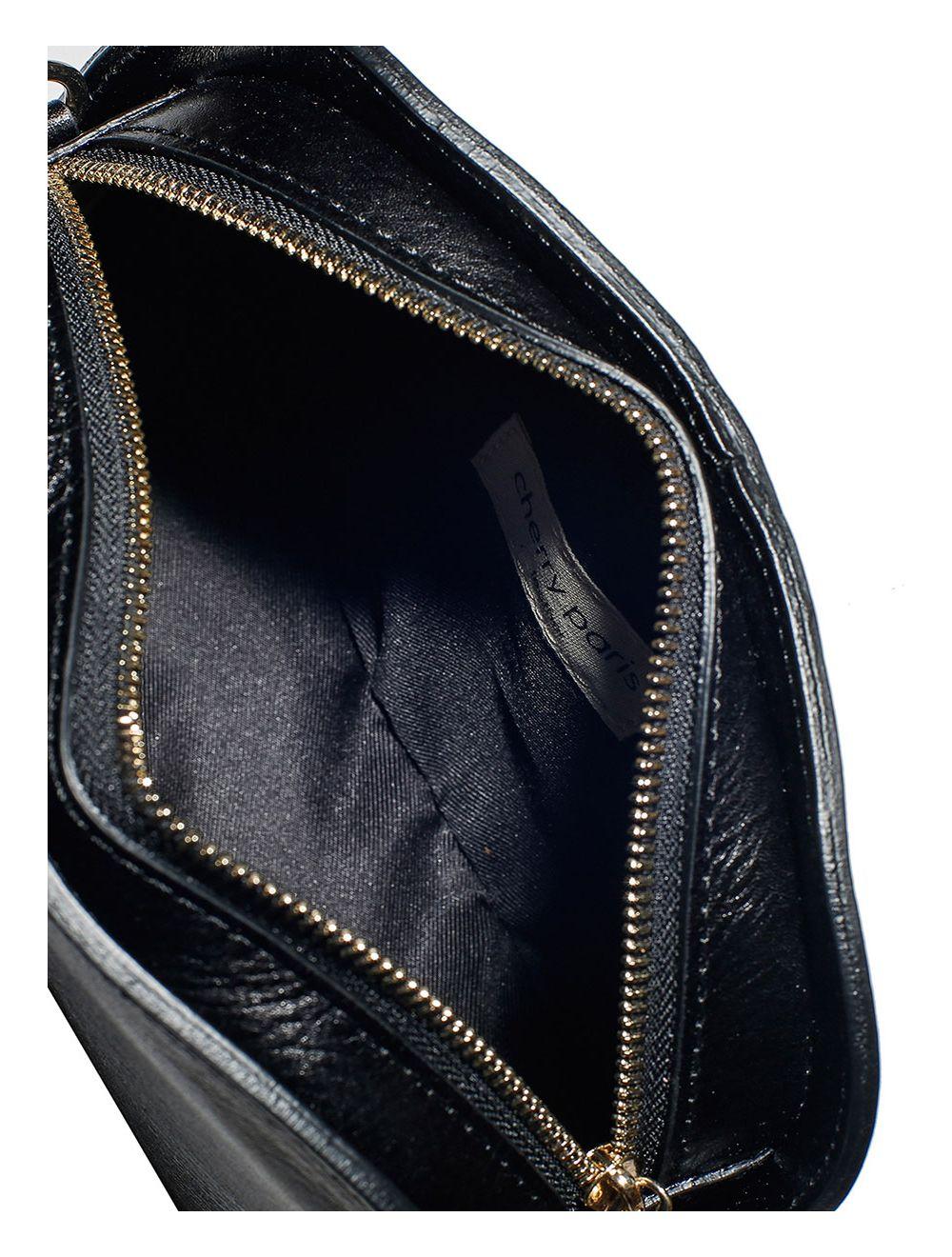 Tom&eva Sac Porté Croisé En Cuir De Vachette Collet-DEBORA 4013 H-Noir