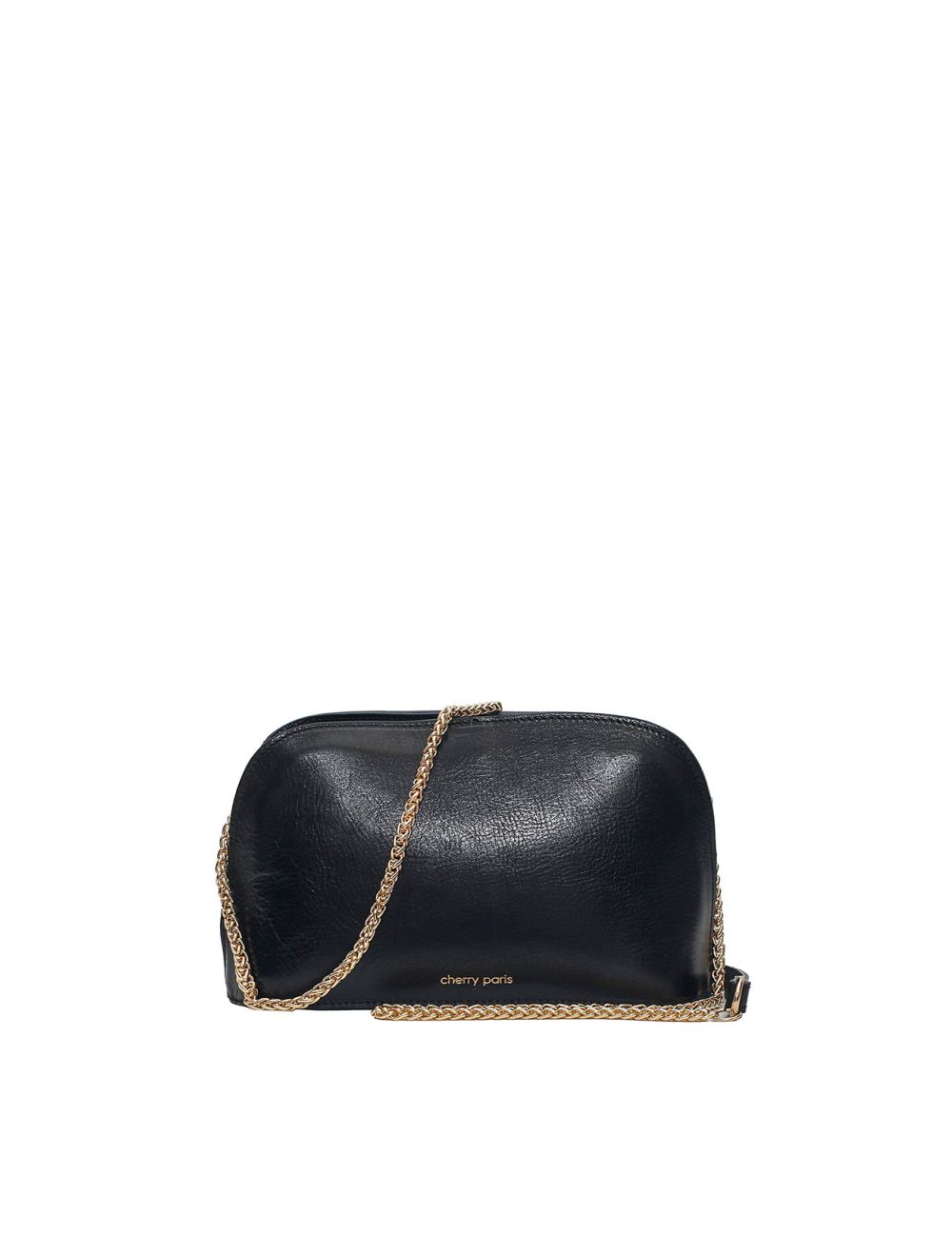 tom&eva Sac porté croisé en cuir de vachette collet-DEBORA 4013 H-Noir