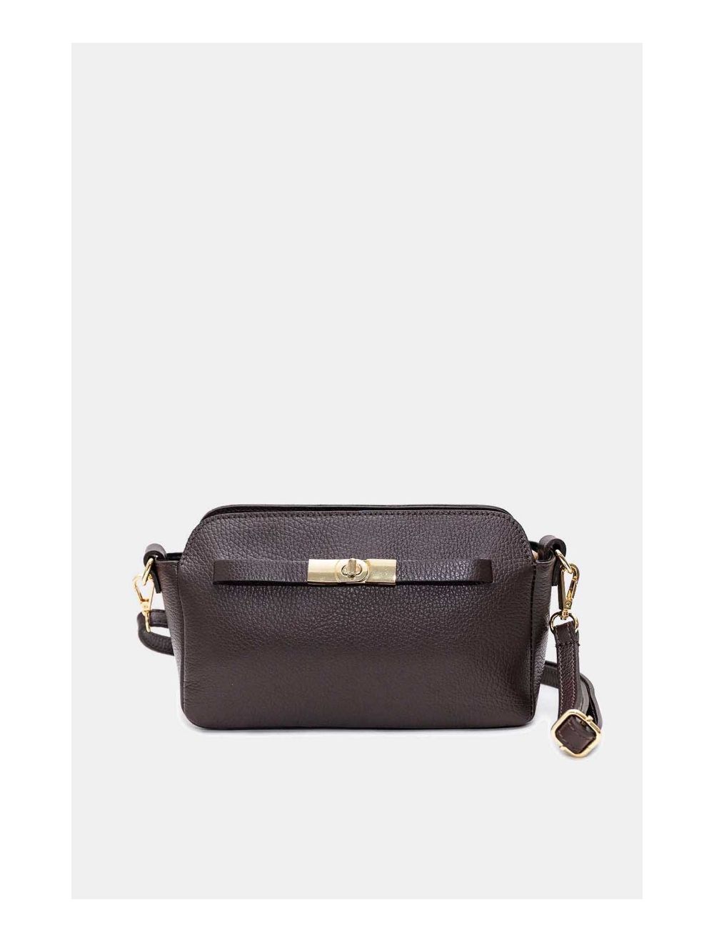 Tom&eva Sac Porté Croisé En Cuir De Vachette Grainée 4167 MARJANE-Chocolat