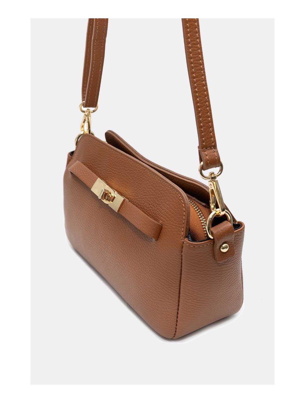 Tom&eva Sac Porté Croisé En Cuir De Vachette Grainée 4167 MARJANE-Cognac