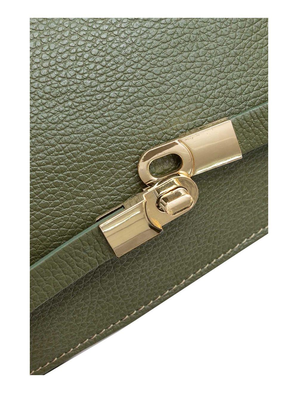 tom&eva Sac Porté Croisé En Cuir De Vachette Grainée 4167 MARJANE-Kaki