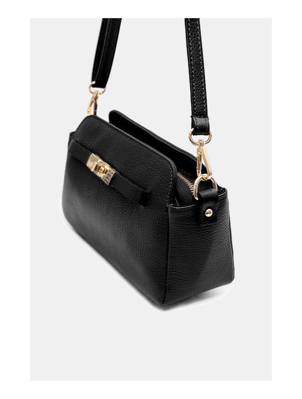 Tom&eva Sac Porté Croisé En Cuir De Vachette Grainée 4167 MARJANE-Noir