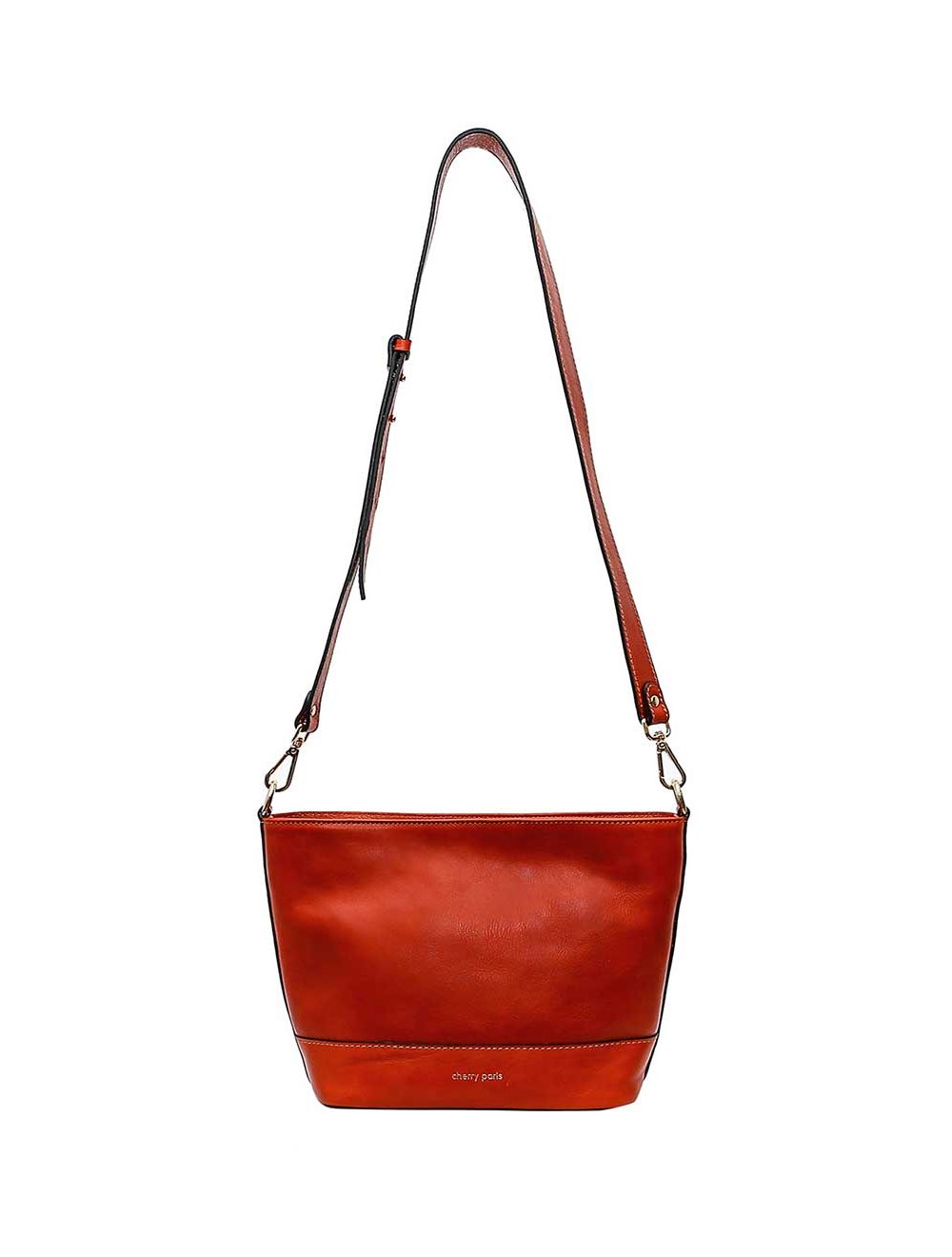 Tom&eva Sac Porté Croisé En Cuir Vachette Collet-LUCY 4033-CAMEL