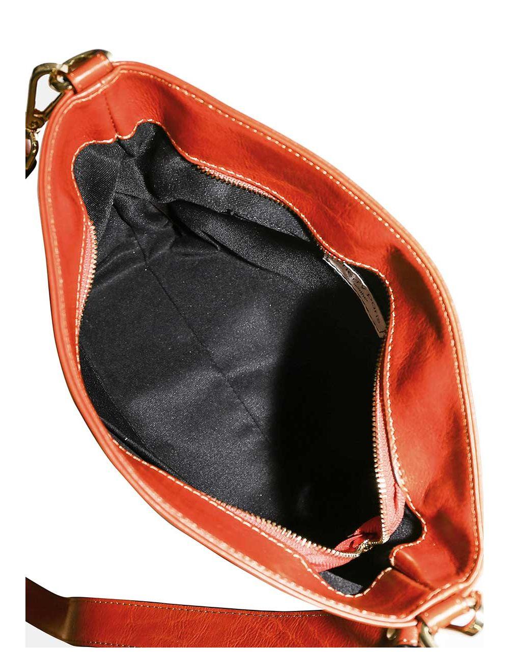 Tom&eva Sac Porté Croisé En Cuir Vachette Collet-LUCY 4033-CAMEL