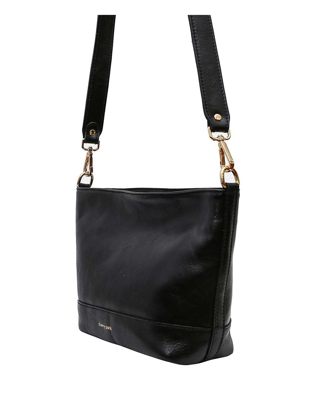 Tom&eva Sac Porté Croisé En Cuir Vachette Collet-LUCY 4033-NOIR