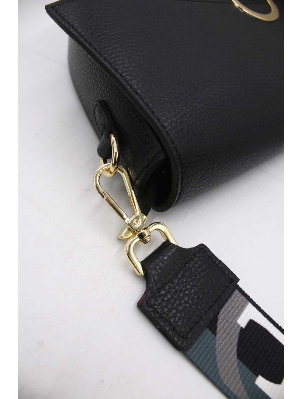 tom&eva Sac Porté Croisé en Cuir Vachette Grainée à Deux Bandoulières 24C-954