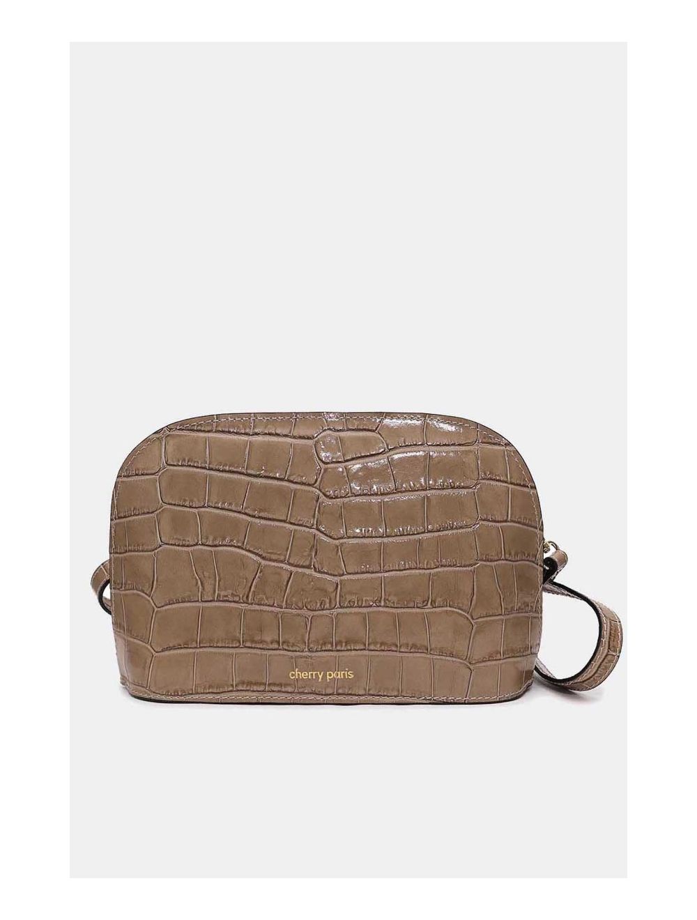 Tom&eva Sac Porté Croisé En Cuir Vachette Motif Croco-DEBORAH CROCO 4013C-Taupe