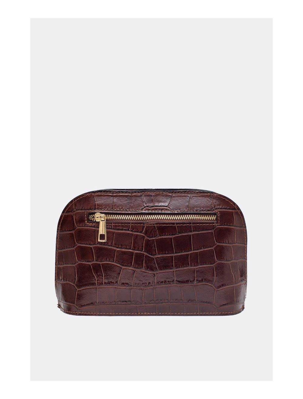 Tom&eva Sac Porté Croisé En Cuir Vachette Motif Croco-DEBORAH CROCO 4013C-Marron