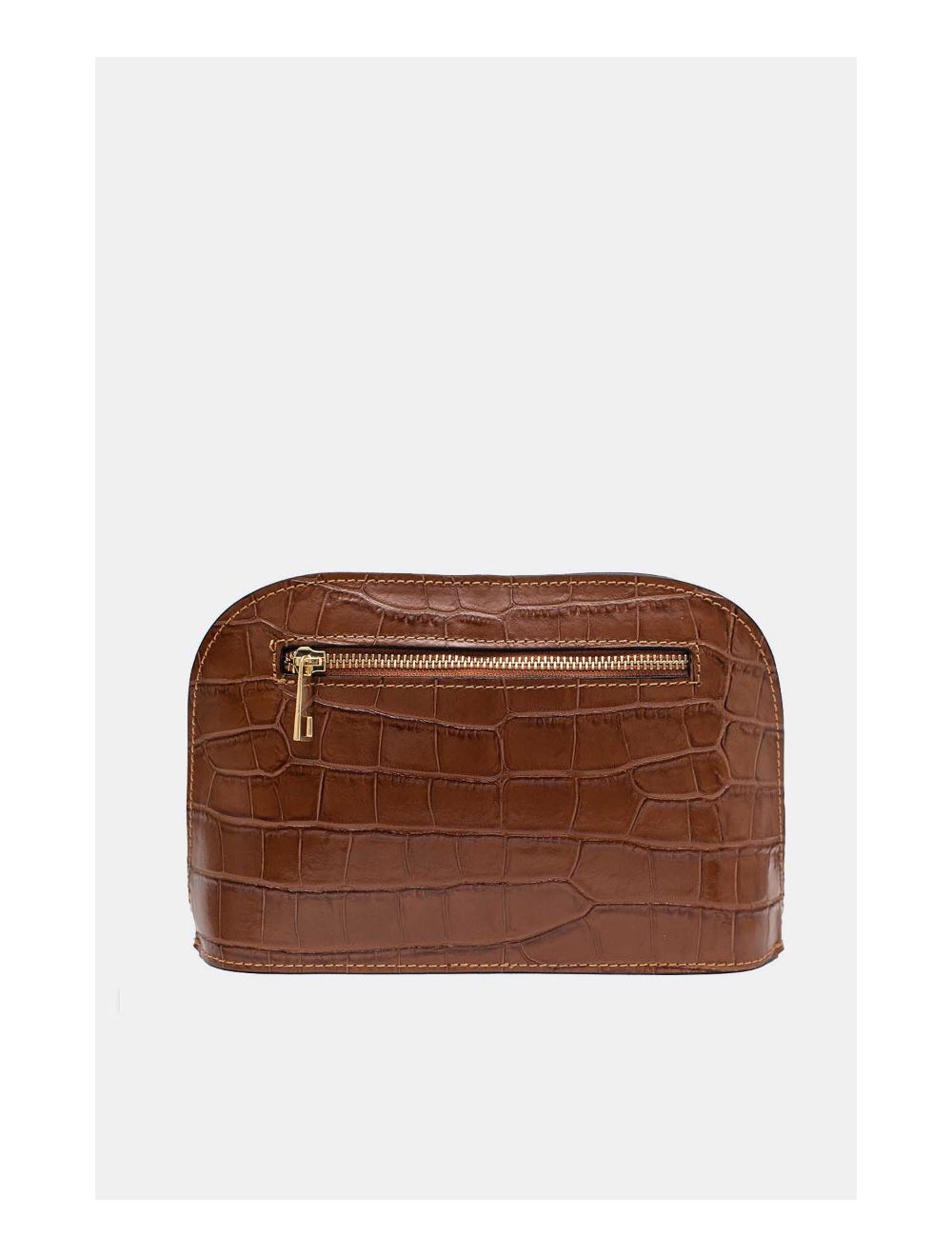 Tom&eva Sac Porté Croisé En Cuir Vachette Motif Croco-DEBORAH CROCO 4013C-Camel