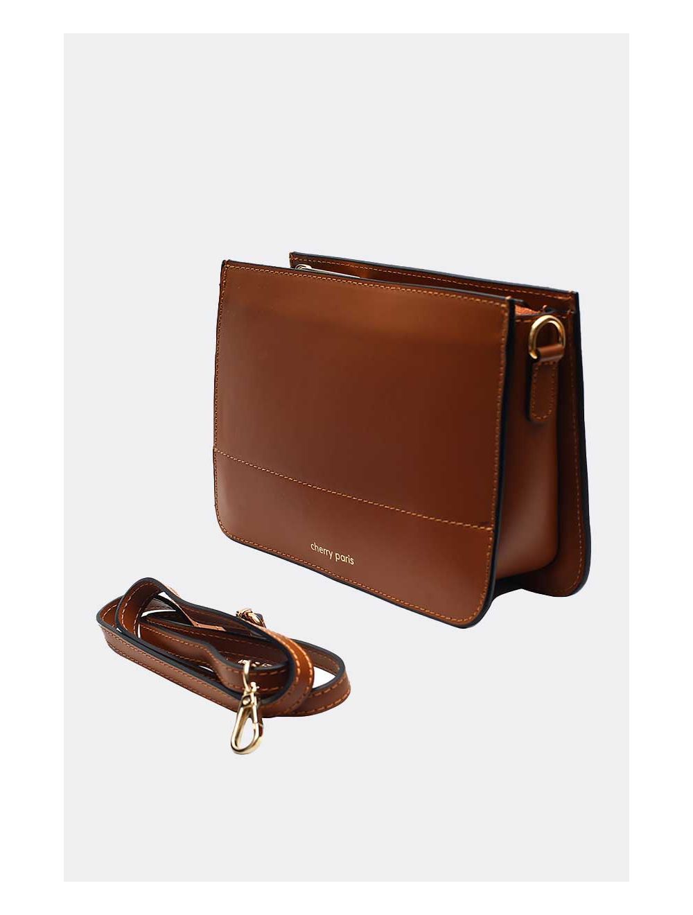 Tom&eva Sac Porté Croisé En Cuir Vachette-TIFFANY 4044-CAMEL