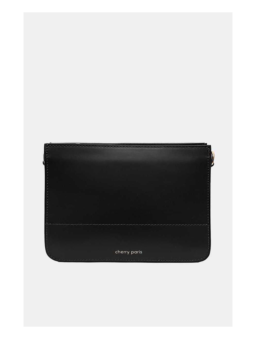 tom&eva Sac Porté Croisé en Cuir Vachette-TIFFANY 4044-NOIR