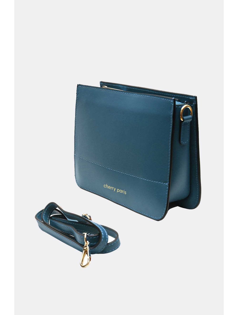 Tom&eva Sac Porté Croisé En Cuir Vachette-TIFFANY 4044-PETROLE