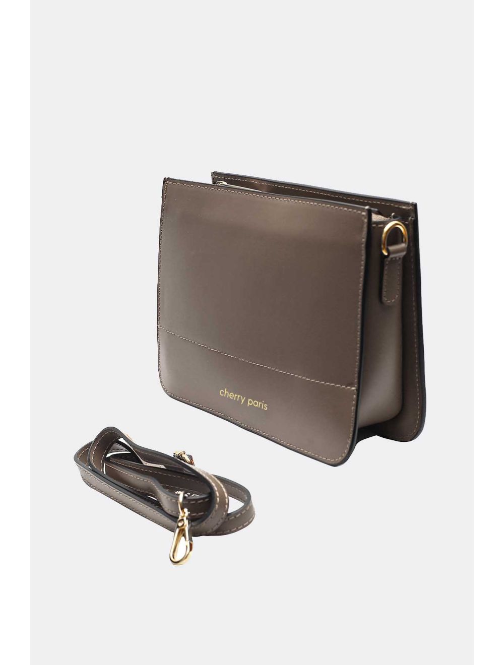 Tom&eva Sac Porté Croisé En Cuir Vachette-TIFFANY 4044-TAUPE FONCÉ