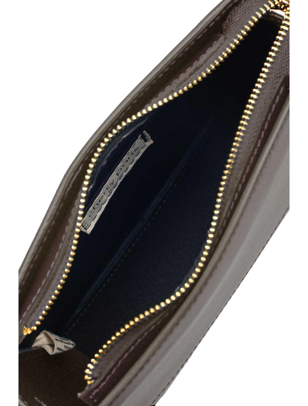 tom&eva Sac Porté Croisé en Cuir Vachette-TIFFANY 4044-TAUPE FONCÉ