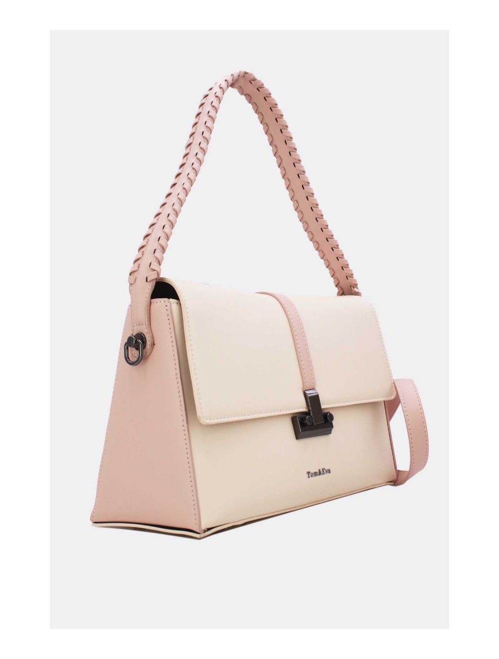 Tom&eva Sac Porté Épaule à Coutures 24B-6126-Beige/Pink