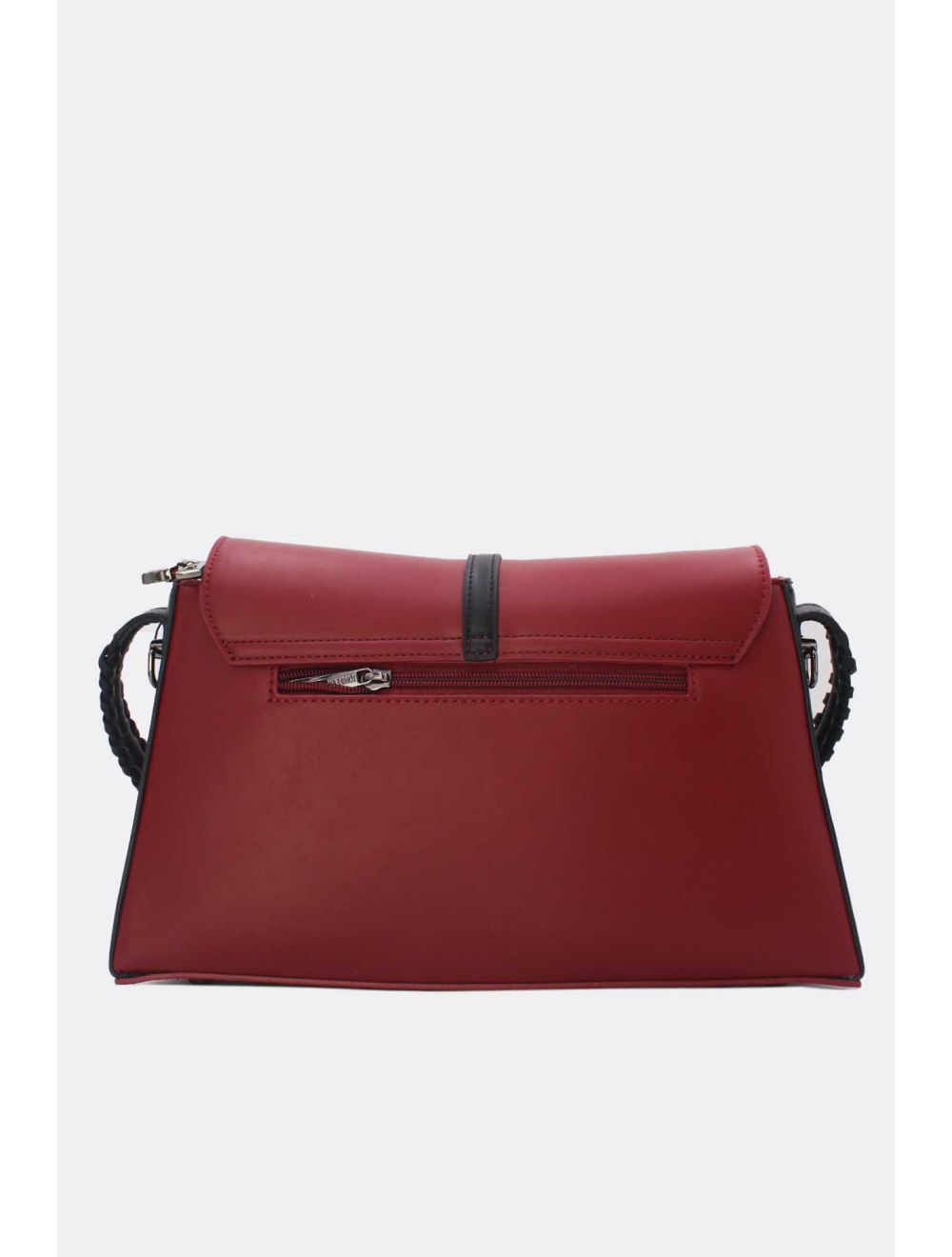 Tom&eva Sac Porté Épaule à Coutures 24B-6126-Burgundy/Black